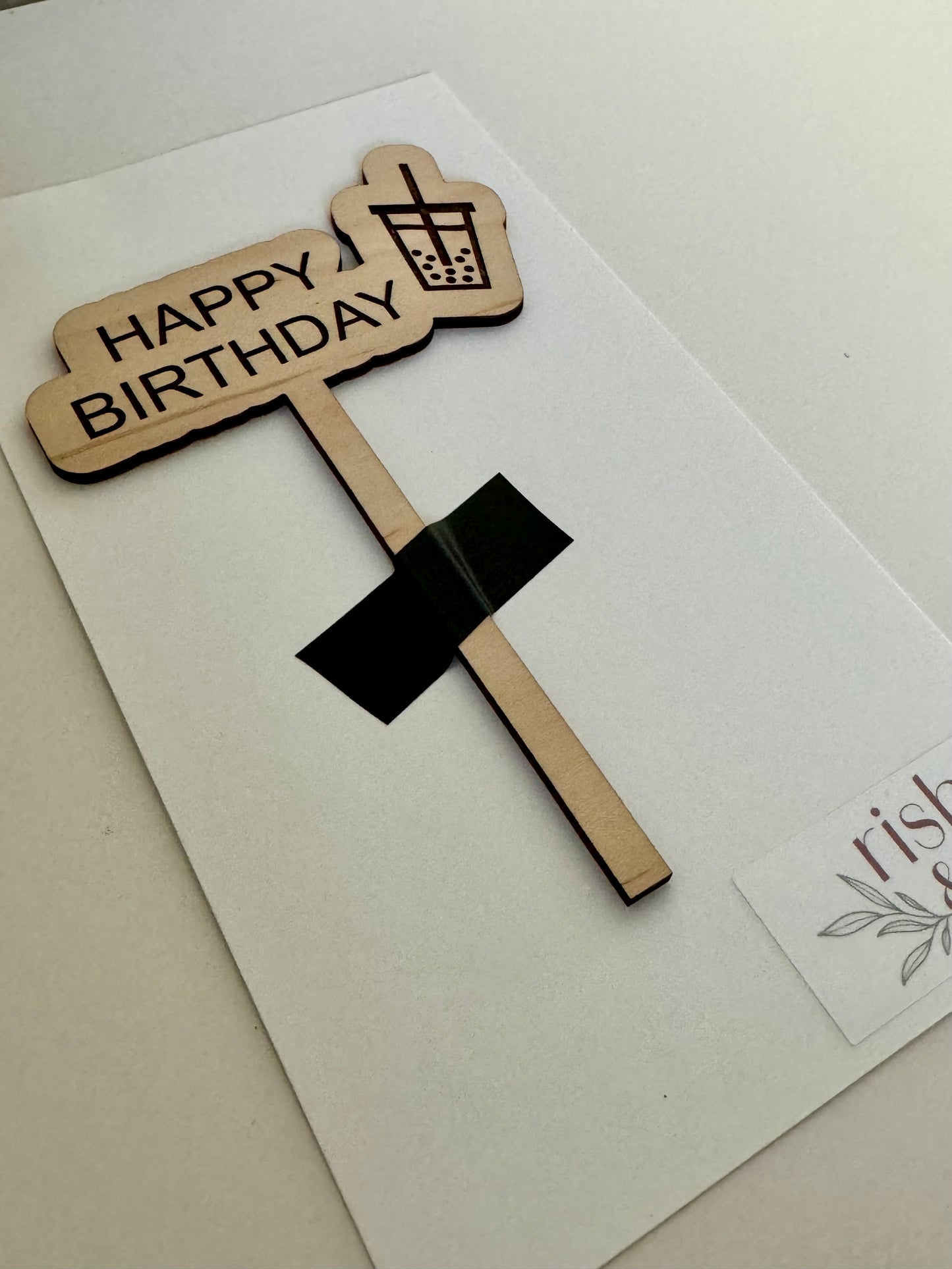 Boba Time “Happy Birthday” Cake Topper - Ready to Ship