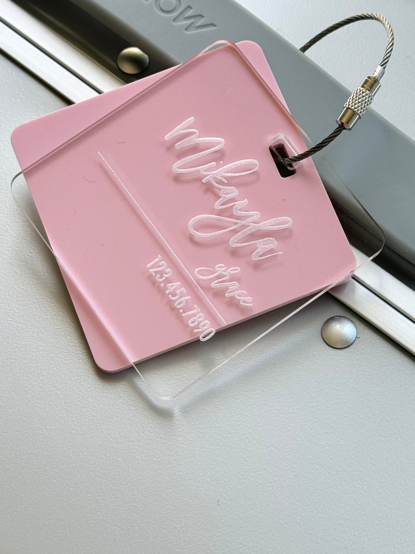 Modern Clear Square Bag Tag