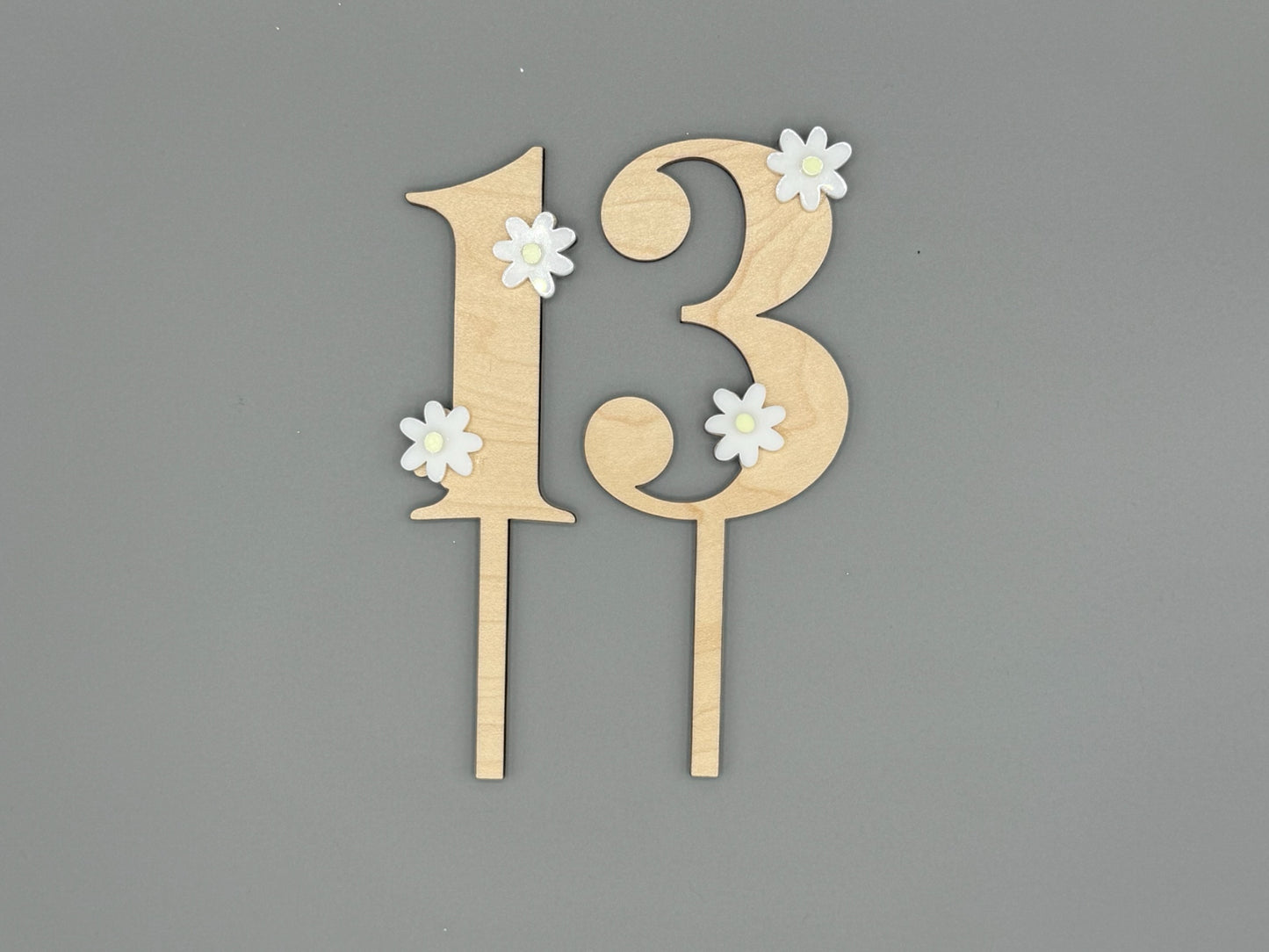 Daisy Delight Wooden Cake Numbers