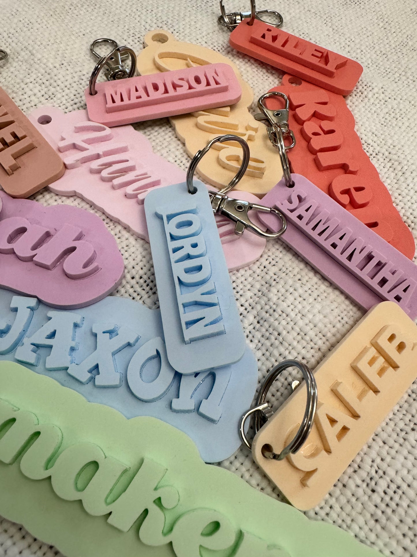 Personalized Acrylic Key Chains - Spring Color Collection