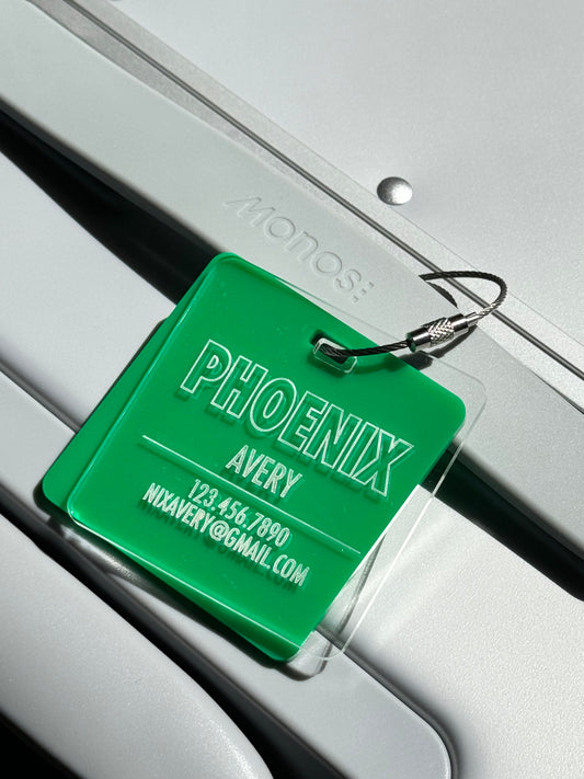 Modern Clear Square Bag Tag