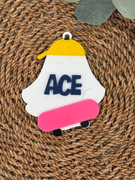 Skater or Gamer Ghost Bag Tags