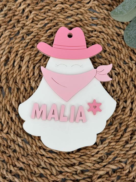Cowgirl Ghost Bag Tag